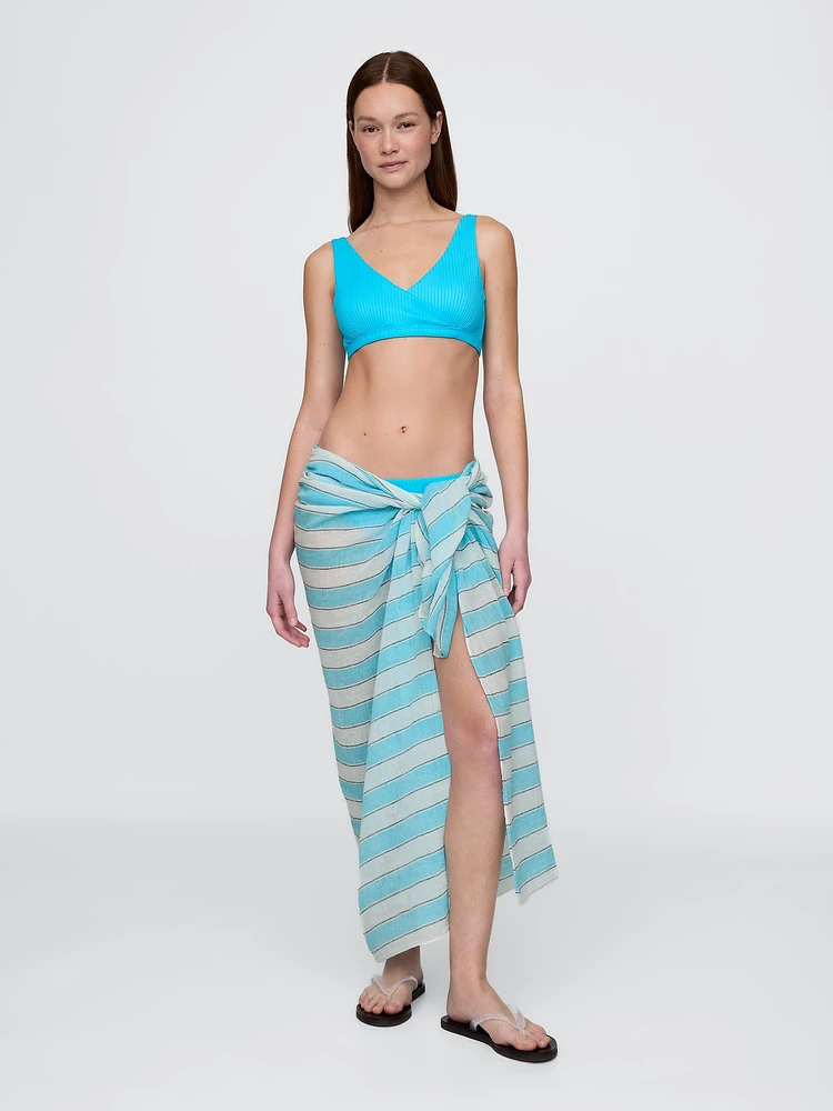 Linen-Cotton Striped Sarong
