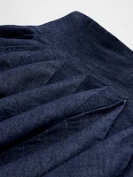 GapStudio Pleated Denim Mini Skirt