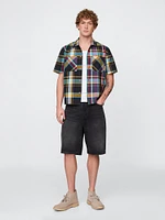 Mixed Plaid Oxford Shirt