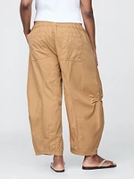 Mid Rise Twill Barrel Pants