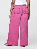 Mid Rise UltraSoft Pleated Easy Baggy Jeans
