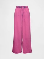 Mid Rise UltraSoft Pleated Easy Baggy Jeans