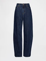 Curvy High Rise Barrel Jeans