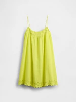 Cotton Gauze Embroidered Swing Dress