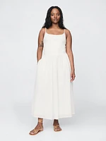 Compact Jersey Mixed Media Maxi Dress