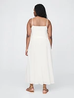 Compact Jersey Mixed Media Maxi Dress