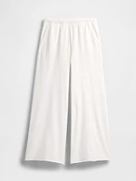 French Terry Wide-Leg Rolled Hem Sweatpants