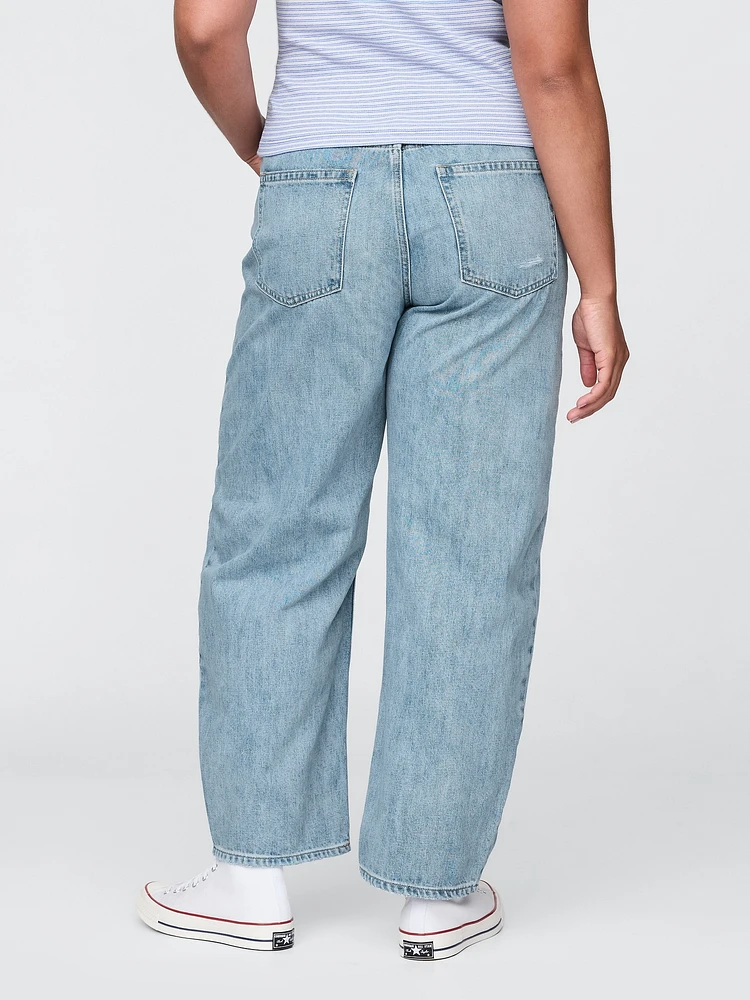 Curvy High Rise Barrel Jeans