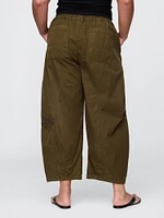 Mid Rise Twill Barrel Pants