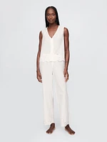 Eyelet Hem PJ Top