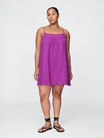Cotton Gauze Embroidered Swing Dress