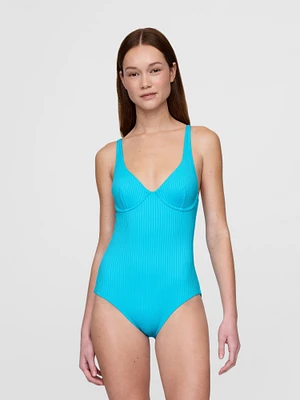 Rib One-Piece Balconette Swimsuit