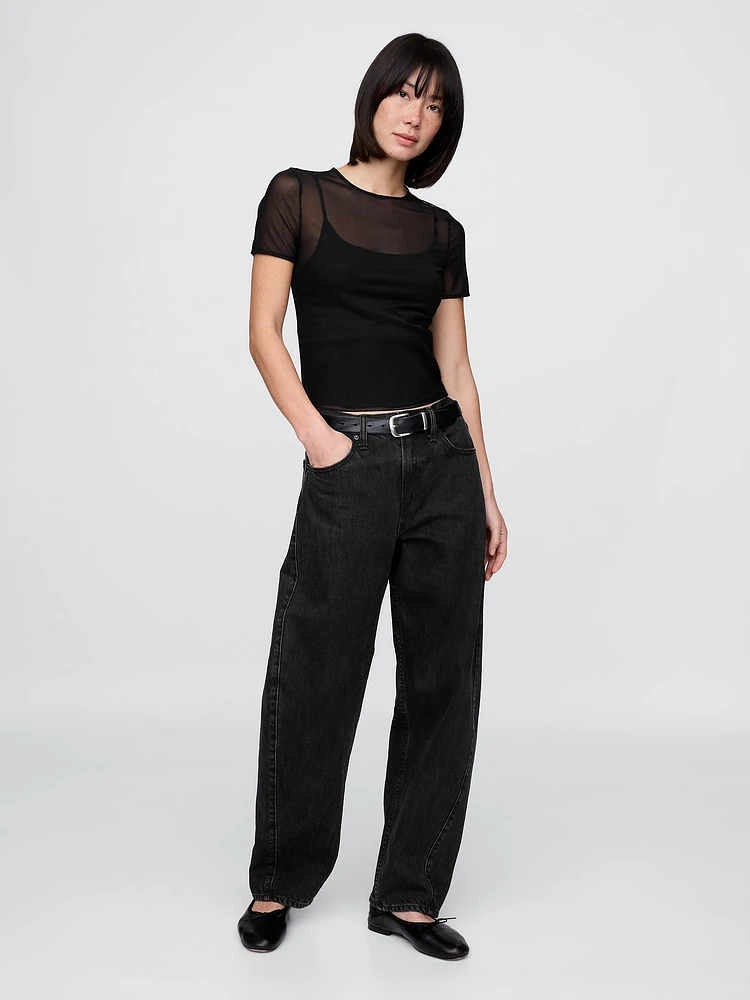 Mesh Cropped T-Shirt