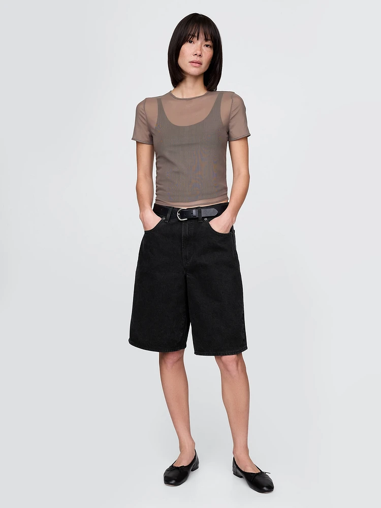Mesh Cropped T-Shirt