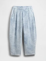 Cotton Gauze Denim Easy Barrel Pants