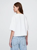 French Terry Cropped Rolled Hem Sweatshirt