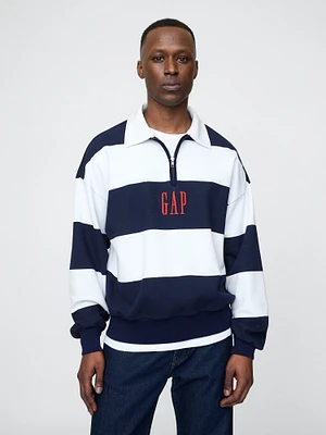 Heavyweight Striped Logo Pullover