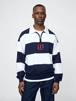 Heavyweight Striped Logo Pullover