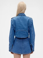 GapStudio Cropped Denim Moto Jacket