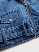 GapStudio Cropped Denim Moto Jacket