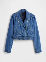 GapStudio Cropped Denim Moto Jacket