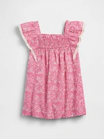Baby & Toddler Poplin Flutter-Sleeve Dress
