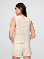 100% Cotton Crochet Hook-Front Vest