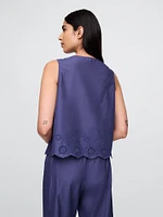 Eyelet Hem PJ Top