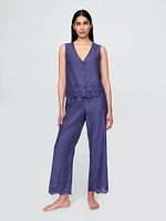 Eyelet Hem PJ Top