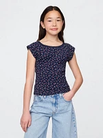 Kids Lace-Trim Pointelle T-Shirt