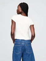 Cropped Rib Cardigan