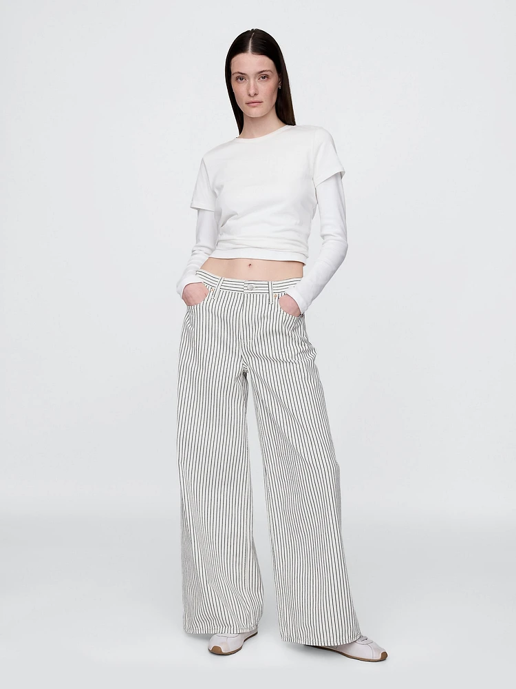 Mid Rise Cargo Baggy Jeans