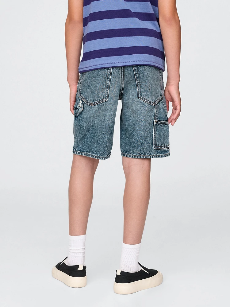 Kids UltraSoft '90s Loose Denim Carpenter Shorts