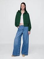Heavyweight French Terry Oversized Zip Wedge Hoodie