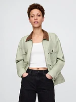 Linen-Cotton Trucker Jacket