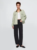 Linen-Cotton Trucker Jacket