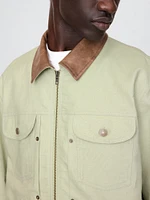 Linen-Cotton Trucker Jacket
