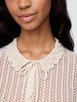 Gap × DÔEN Linen-Blend Pointelle Cardigan