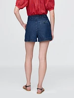 Gap × DÔEN High Rise Pleated Denim Trouser Shorts