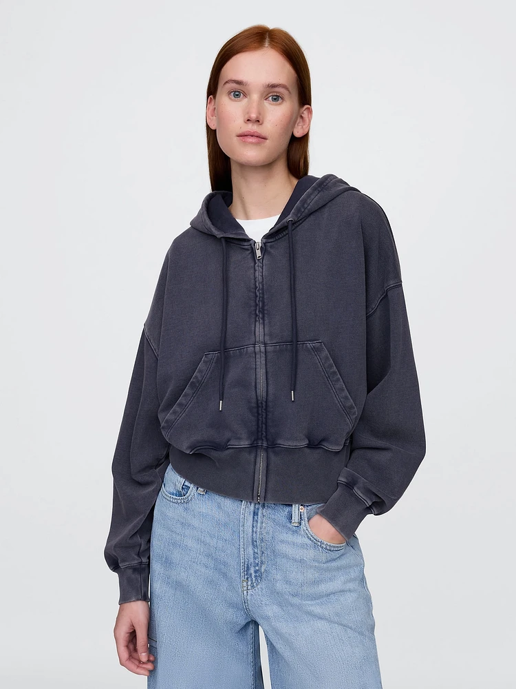 Heavyweight French Terry Oversized Zip Wedge Hoodie