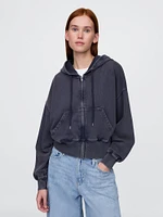 Heavyweight French Terry Oversized Zip Wedge Hoodie