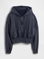 Heavyweight French Terry Oversized Zip Wedge Hoodie
