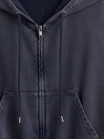 Heavyweight French Terry Oversized Zip Wedge Hoodie