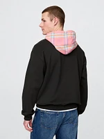 VintageSoft Plaid Arch Logo Hoodie