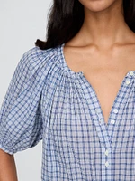 Gap × DÔEN Gingham Top