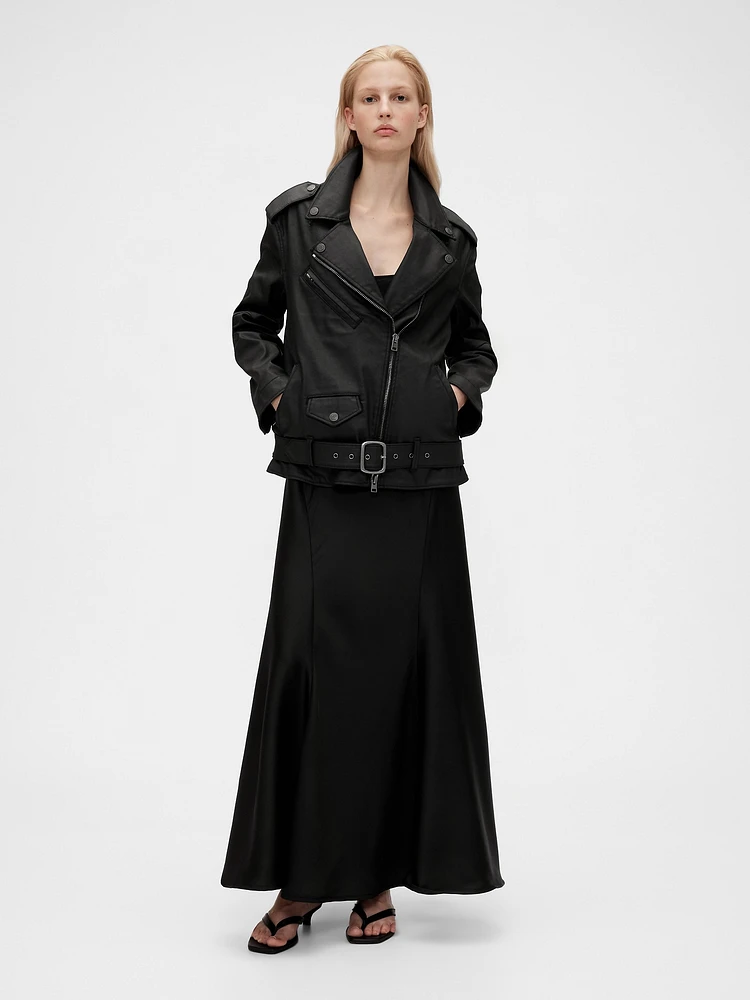 GapStudio Coated Denim Moto Jacket