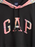 VintageSoft Plaid Arch Logo Hoodie