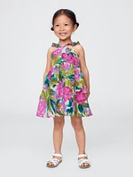 Baby & Toddler Linen-Cotton Flutter V-Neck Dress