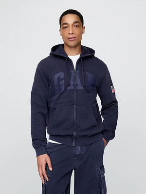 VintageSoft Gap Logo Zip Hoodie