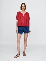 Gap × DÔEN Gingham Top